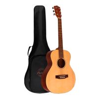 Guitarra acústica Bamboo Vision Spruce 38"", tapa de spruce, cuerpo de caoba, funda acolchada