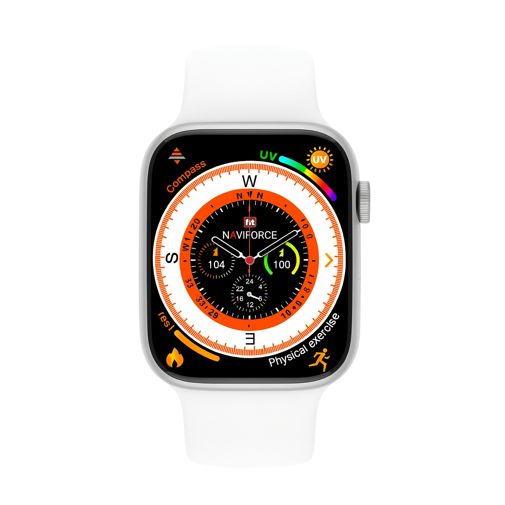 Imagen 2 del producto Smartwatch Naviforce NT14 pantalla 47mm/LTPO OLED, sensores de salud, modos deportivos, batería hasta 18 horas, blanco