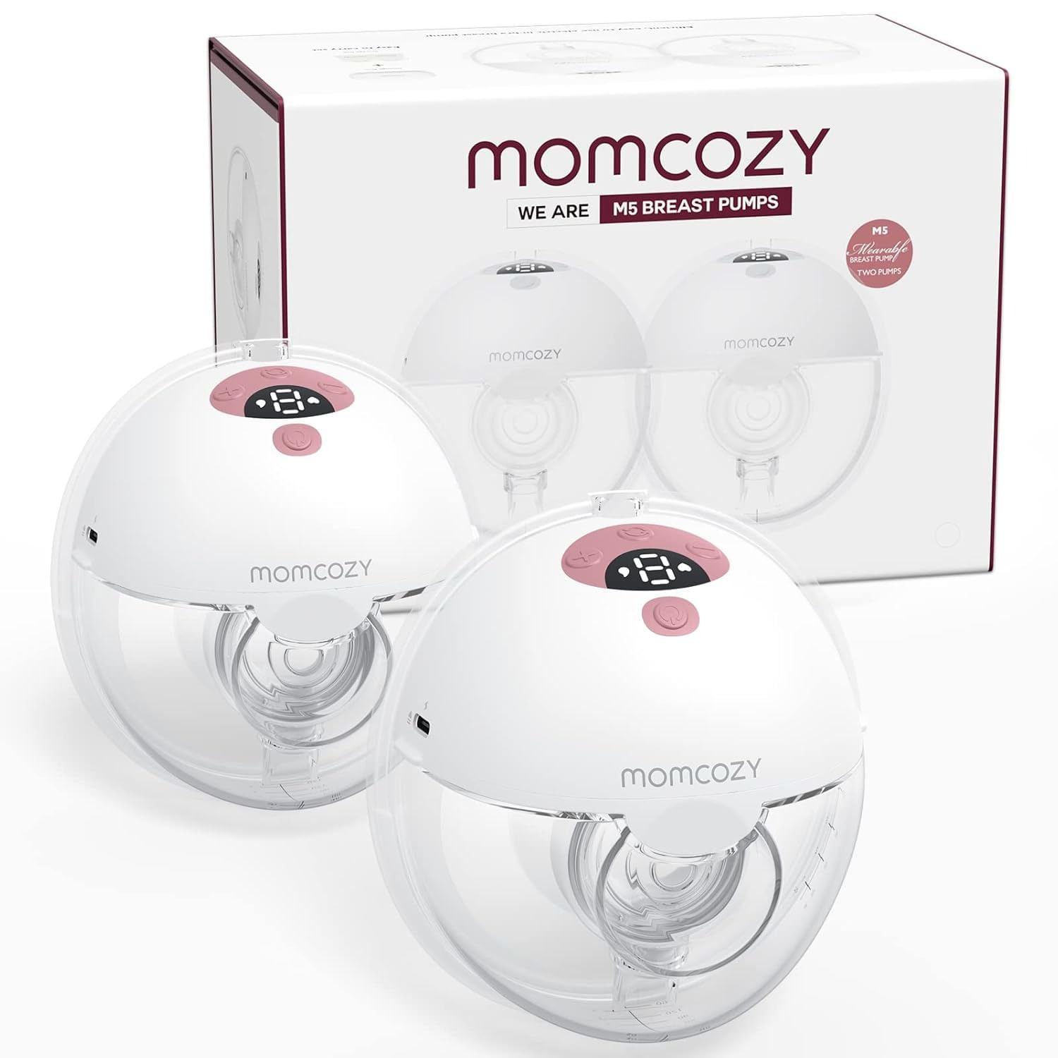 Imagen 2 del producto Extractor de leche eléctrico doble Momcozy M5 manos libres con 3 modos, 9 niveles de intensidad, apagado automático