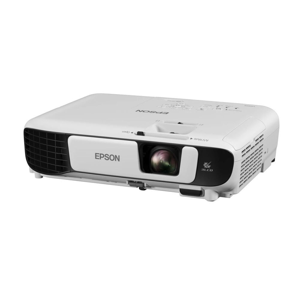 Imagen 2 del producto Proyector Epson PowerLite W52+, 4000 lúmenes, resolución WXGA, 3LCD, Wi-Fi, HDMI, lámpara 12,000 h, portátil, blanco