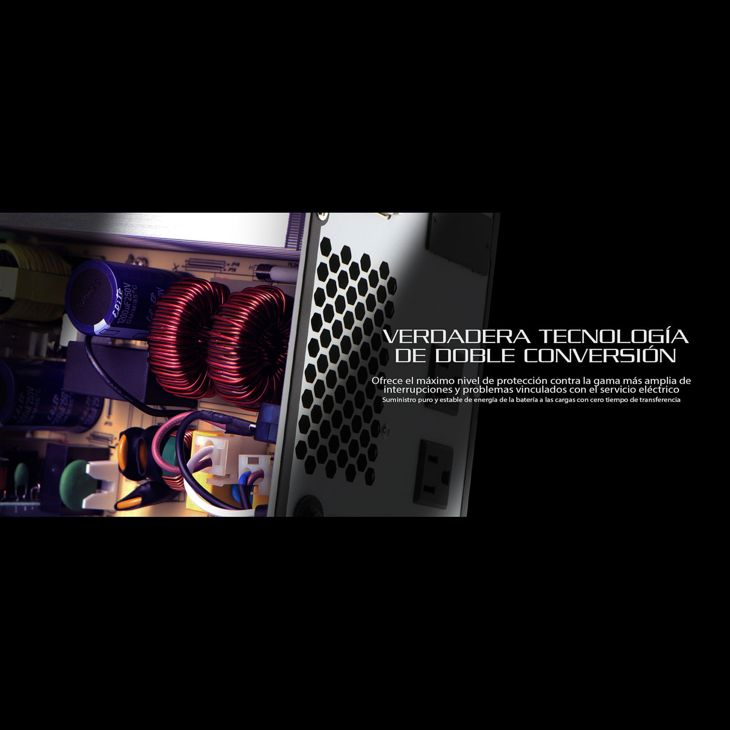Imagen 2 del producto UPS Forza FDC-1002T en línea 1000VA/900W, 3 tomas NEMA, pantalla táctil, supresión de sobretensiones, carcasa metálica