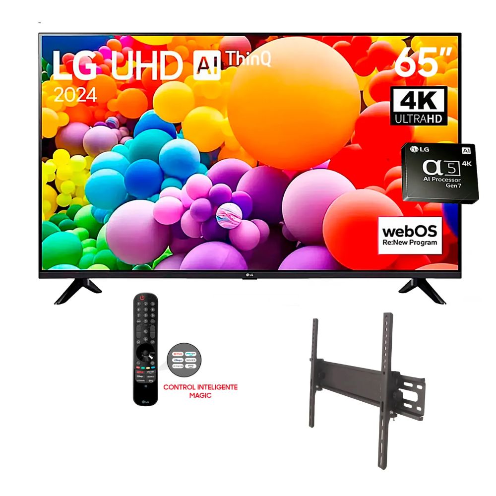 Imagen 2 del producto Televisor LG 65” LED Smart TV UHD 4K 65UT7300PSA con ThinQ AI + control Magic + rack 32-70”