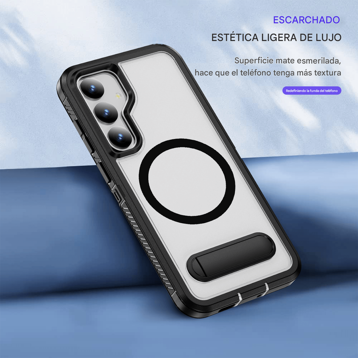 Imagen 2 del producto Case Coolbox GMobile para Samsung S24 Ultra, Solid 360°, con MagSafe, soporte integrado, protección completa contra golpes y caídas, negro