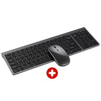 Combo: Teclado y mouse recargable inalámbrico dual, silent touch, bluetooth y USB 2.4G
