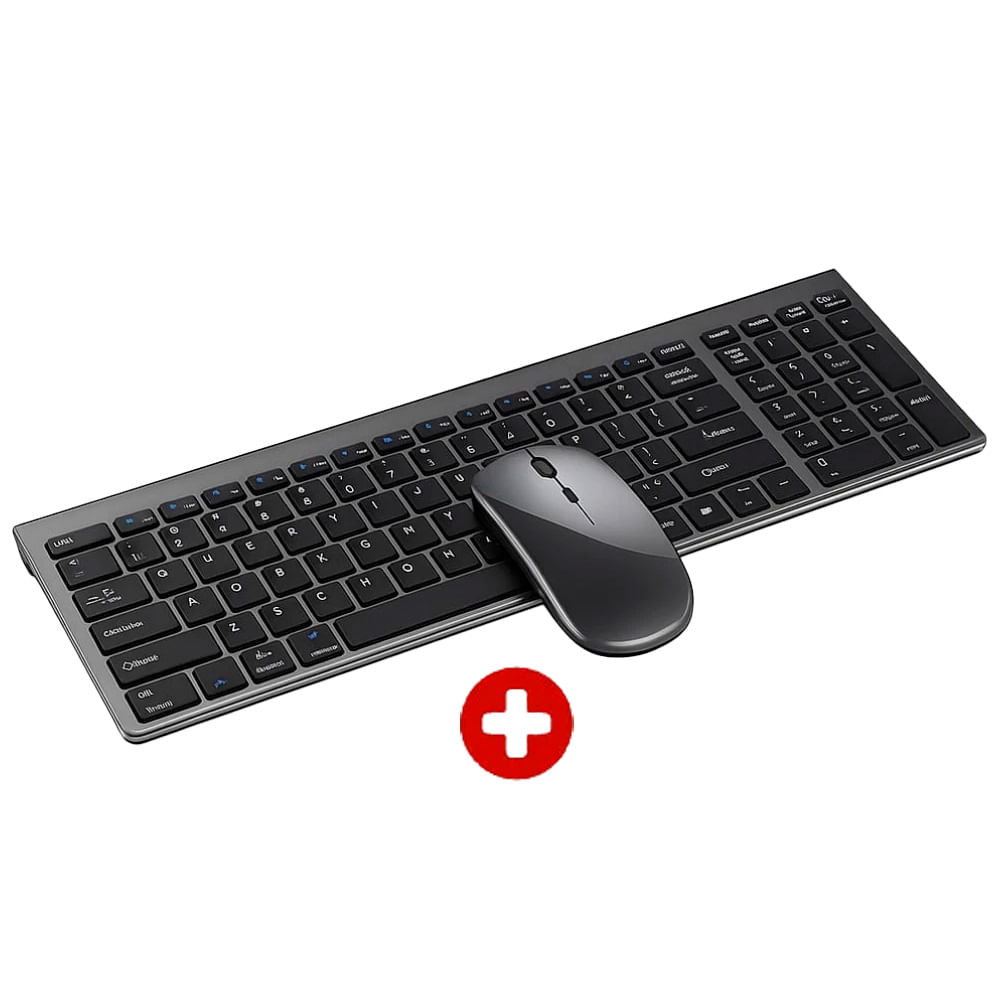 Imagen 1 del producto Combo: Teclado y mouse recargable inalámbrico dual, silent touch, bluetooth y USB 2.4G