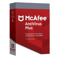 Licencia digital McAfee Plus, 5 dispositivos, compatible con Windows 10 y 11, duración 1 año