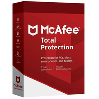 Licencia digital McAfee Total Protection, 10 dispositivos, compatible con Windows 10 y 11, duración 1 año