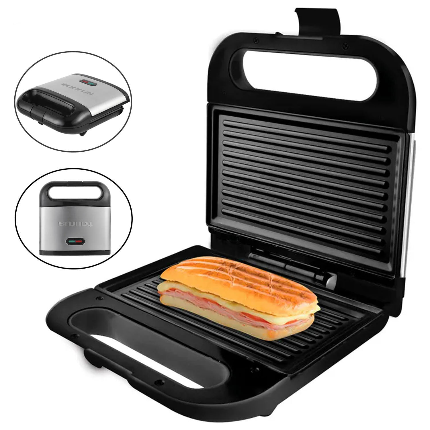 Imagen 2 del producto Sandwichera Mysandwich Grill II, recubrimiento antiadherente, placas grill, 800W, acero inoxidable