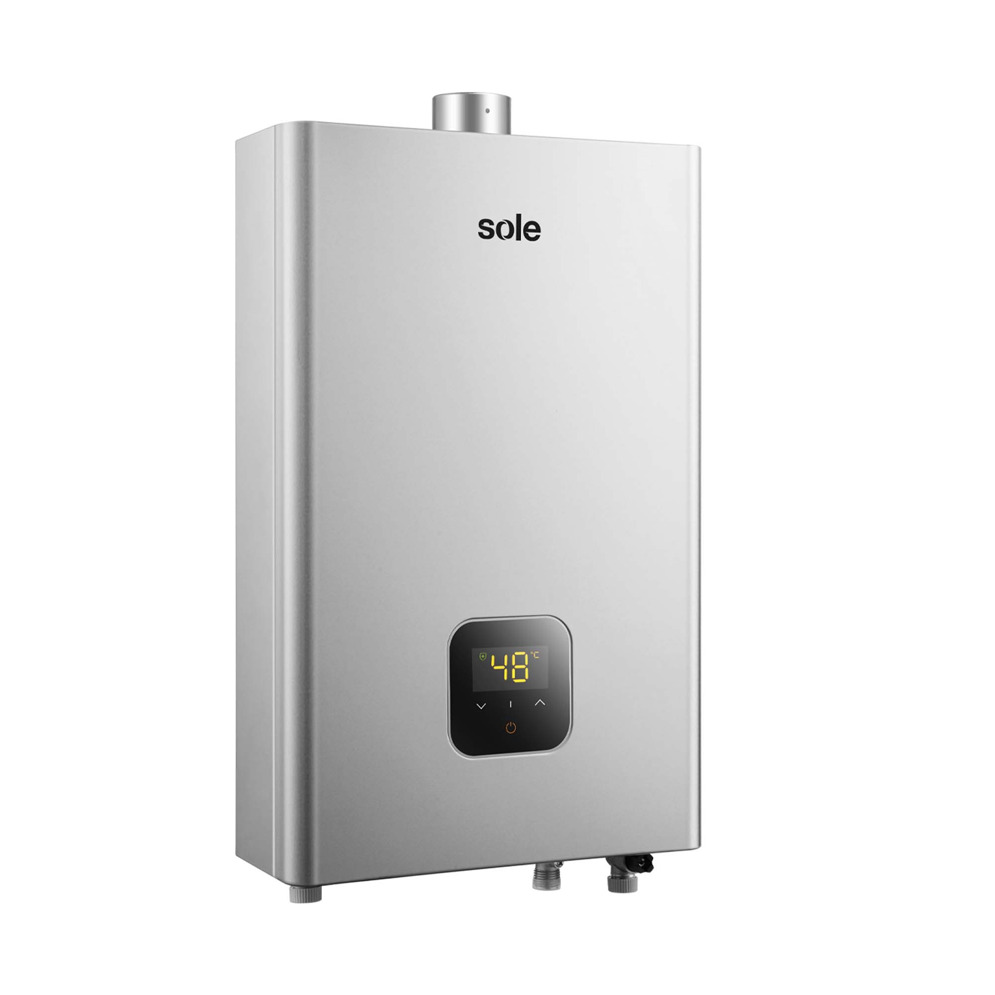Calentador instantáneo Sole GLP 20 litros, tiro forzado digital, alta seguridad, 220V, gris