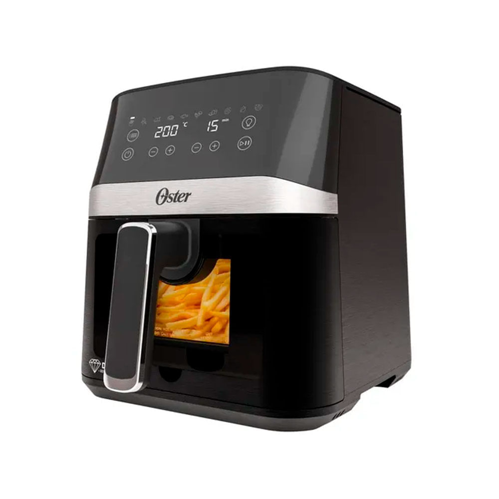 Freidora de aire Oster, 4 litros, CKSTAF40WDDF, digital, 10 programas, DiamondForce, cocina saludable, verde