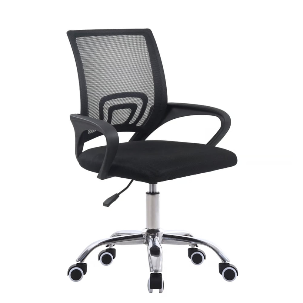 Silla de escritorio DC-103, ergonómica con soporte lumbar, ajustable y giratoria 360°, negro