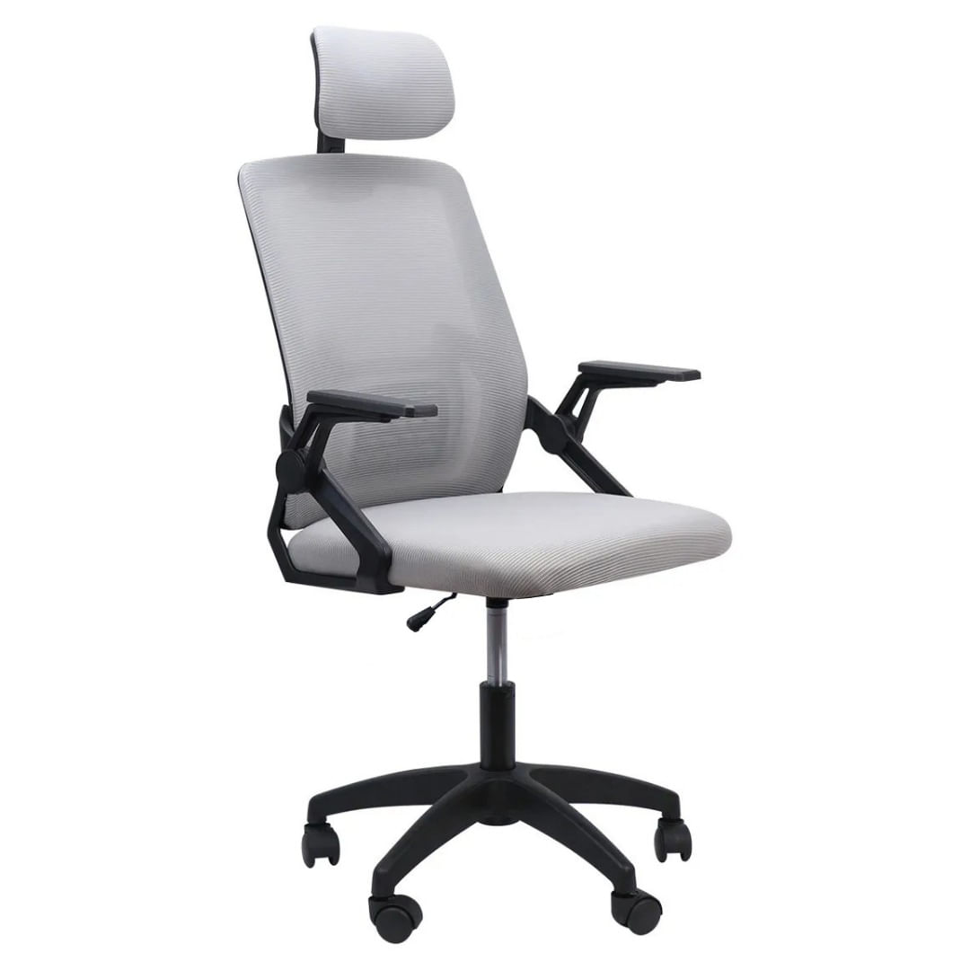 Imagen 1 del producto Silla ergonómica de oficina Cadi, cabecera ajustable y respaldo regulable. negro y gris