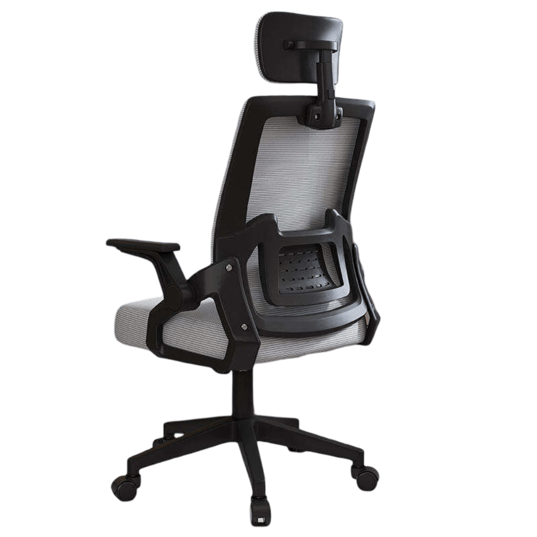 Imagen 2 del producto Silla ergonómica de oficina Cadi, cabecera ajustable y respaldo regulable. negro y gris