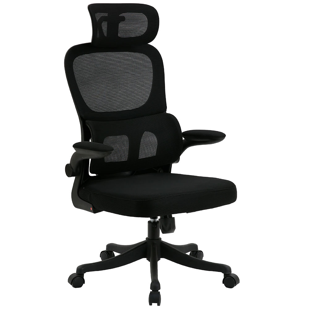 Silla Komsum Turin, ejecutiva y ergonómica, marco PP y metal, reclinable 90–120°, negro