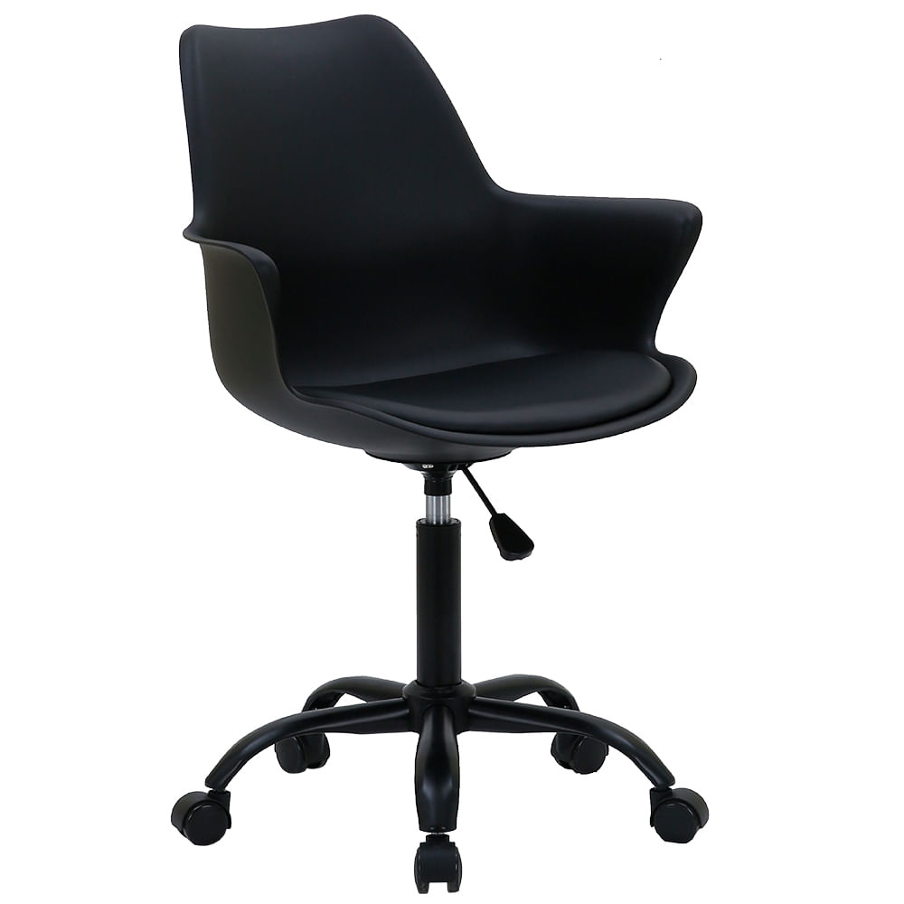 Imagen 1 del producto Silla Komsum Nápoles, compacta y ergonómica, respaldo con diseño saludable, base de acero, negro