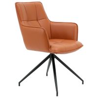 Silla de oficina Buckingham Berner, giratoria 360°, tapizada con espuma de alta densidad, marrón