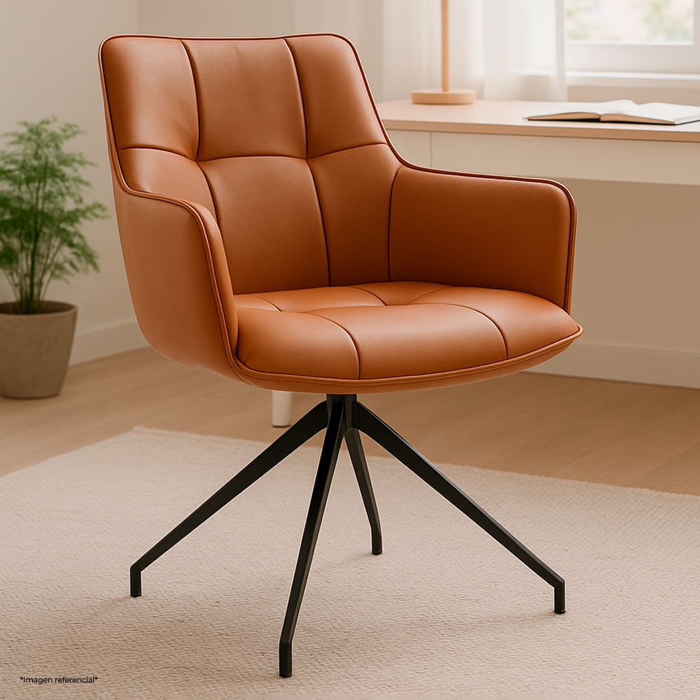 Imagen 2 del producto Silla de oficina Buckingham Berner, giratoria 360°, tapizada con espuma de alta densidad, marrón