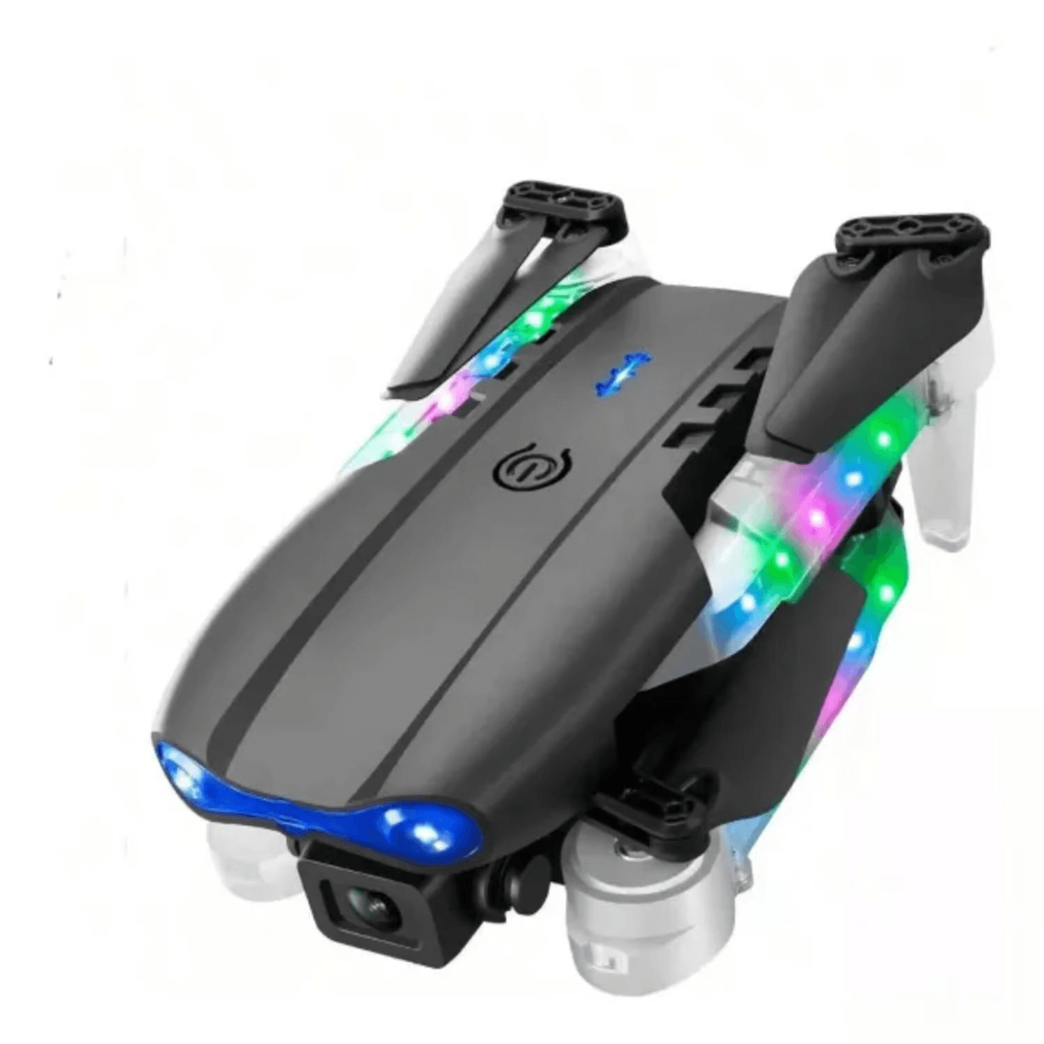 Imagen 2 del producto Drones E88D MAX Plegable, doble cámara HD, luz RGB, Wi-Fi, retorno automático, 15 min vuelo, estuche y repuestos, negro