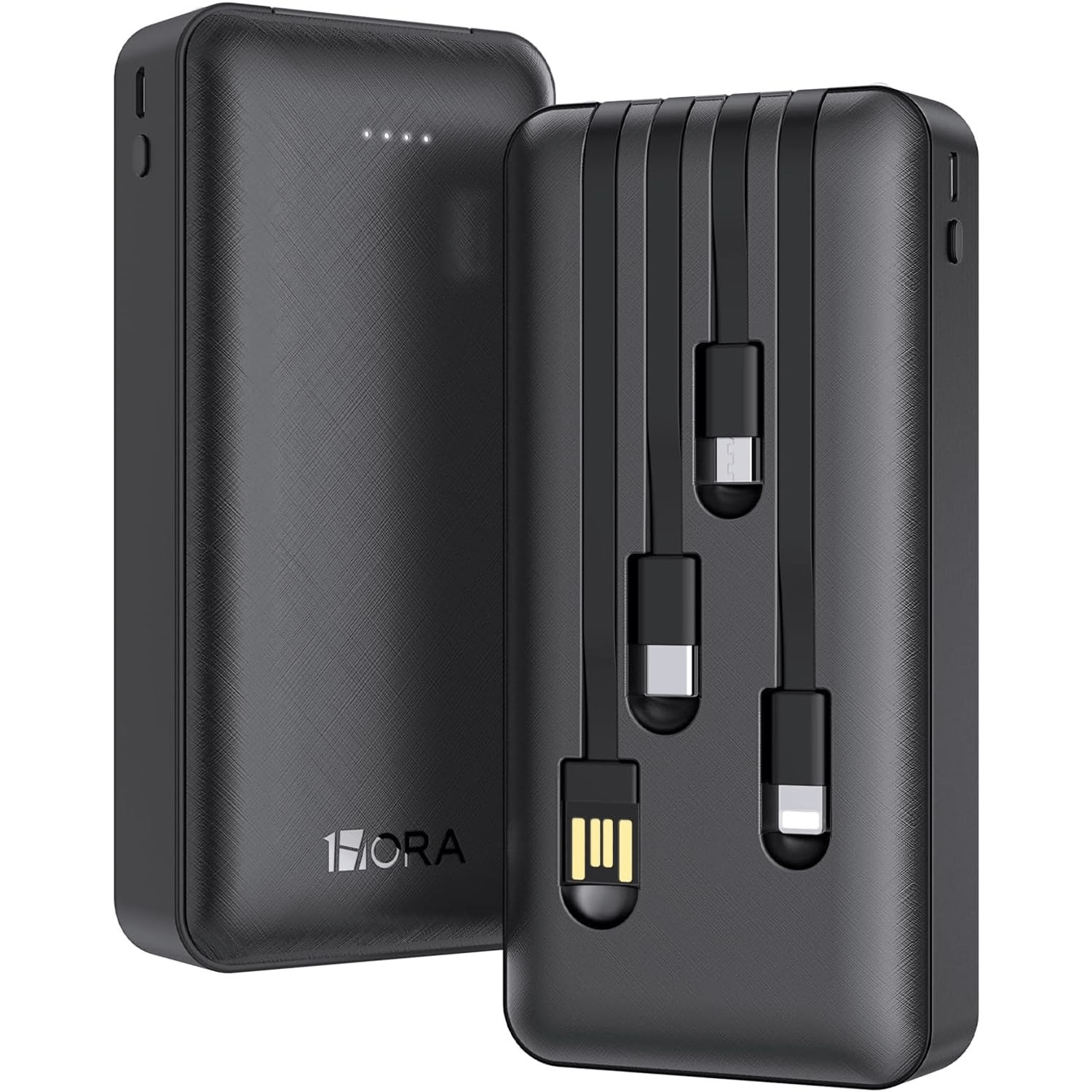 Power Bank 20.000 mAh con múltiples salidas y linterna Dual, energía sin límites, negro