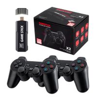 Consola Retro Game Stick X2 Plus 128 GB 4K, PS1, PSP, N64, mandos recargables, negro