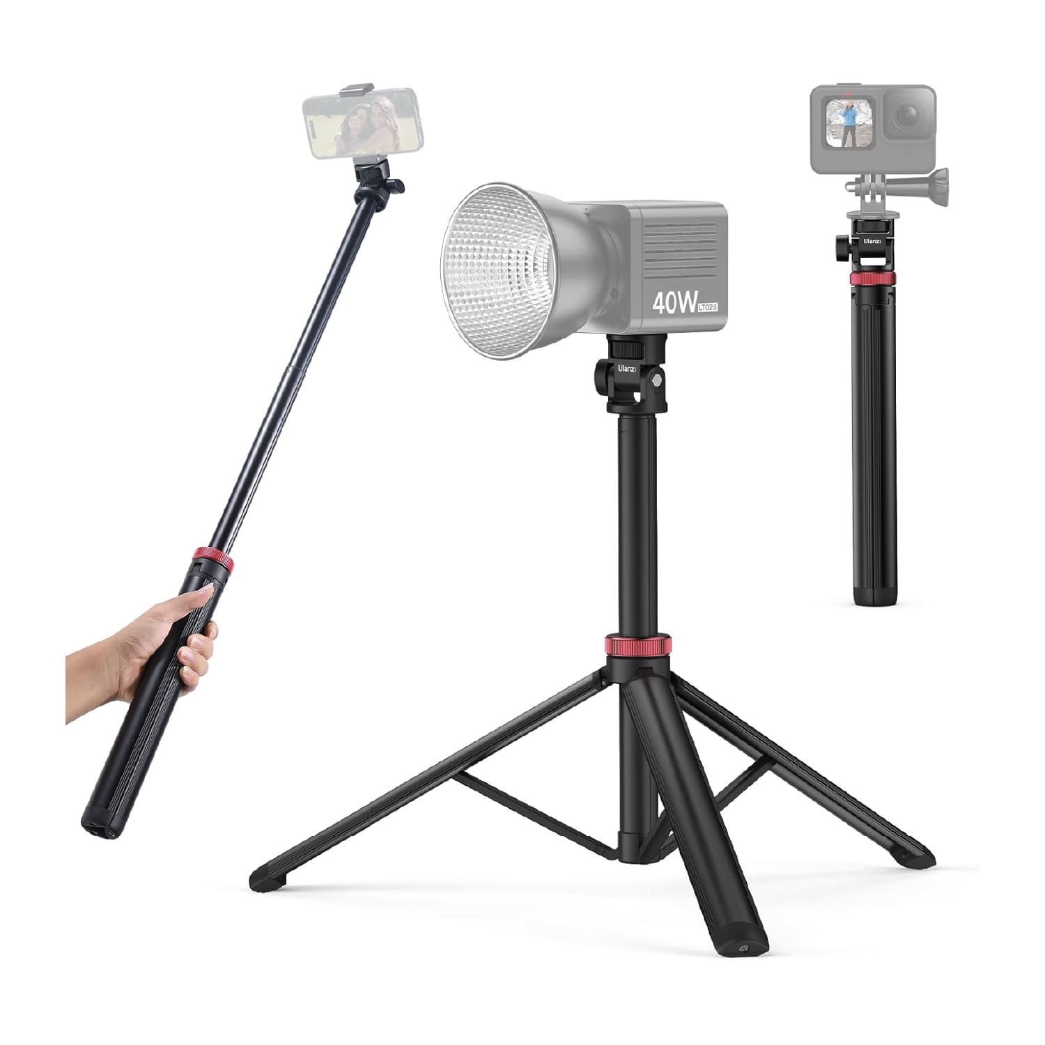 Imagen 2 del producto Trípode Ulanzi MT-79 ajustable de 39 a 207 cm, para celular, cámaras y luces LED, portátil