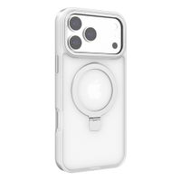 Case para iPhone 17 Pro Max Metal Matte con MagSafe y soporte, mate traslúcido blanco