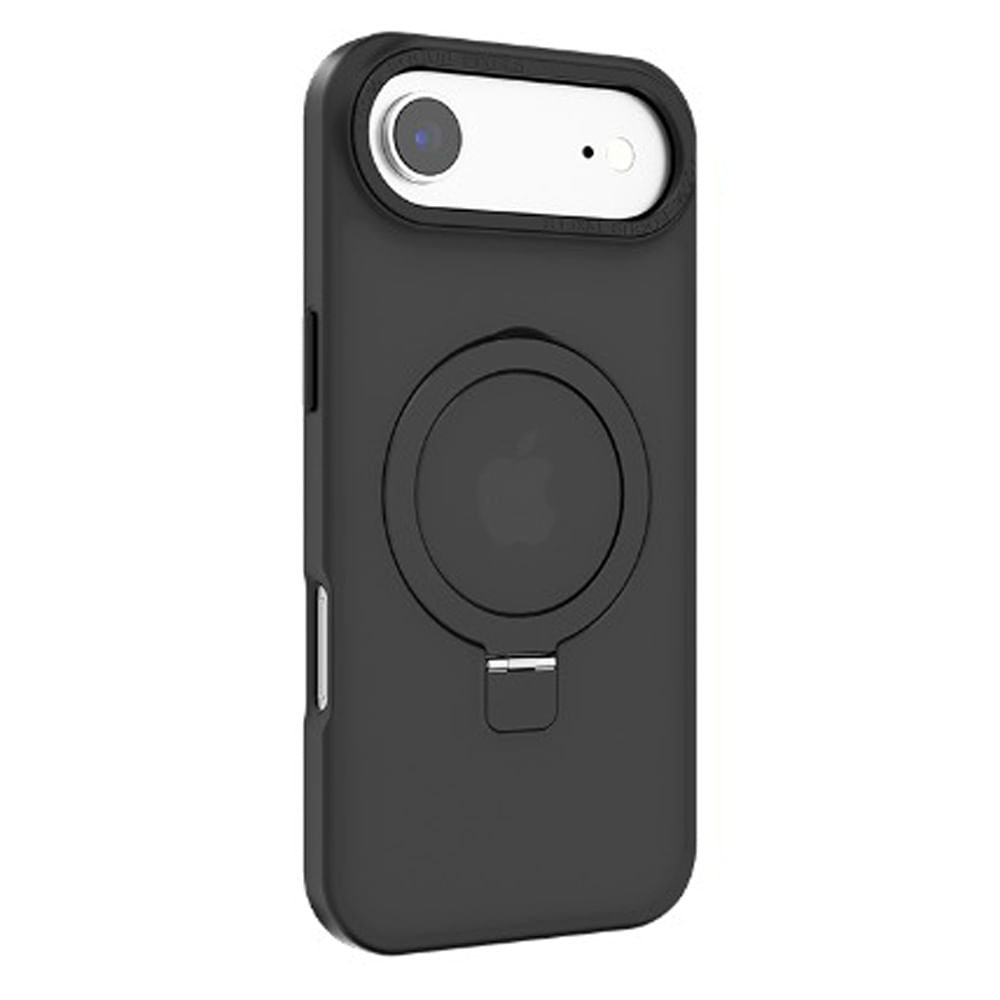Case para iPhone 17 Air Metal Matte con MagSafe y soporte, mate traslúcido negro