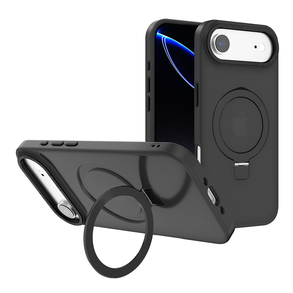 Imagen 2 del producto Case para iPhone 17 Air Metal Matte con MagSafe y soporte, mate traslúcido negro