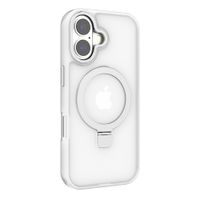 Case para iPhone 17 Metal Matte con MagSafe y soporte, mate traslúcido blanco