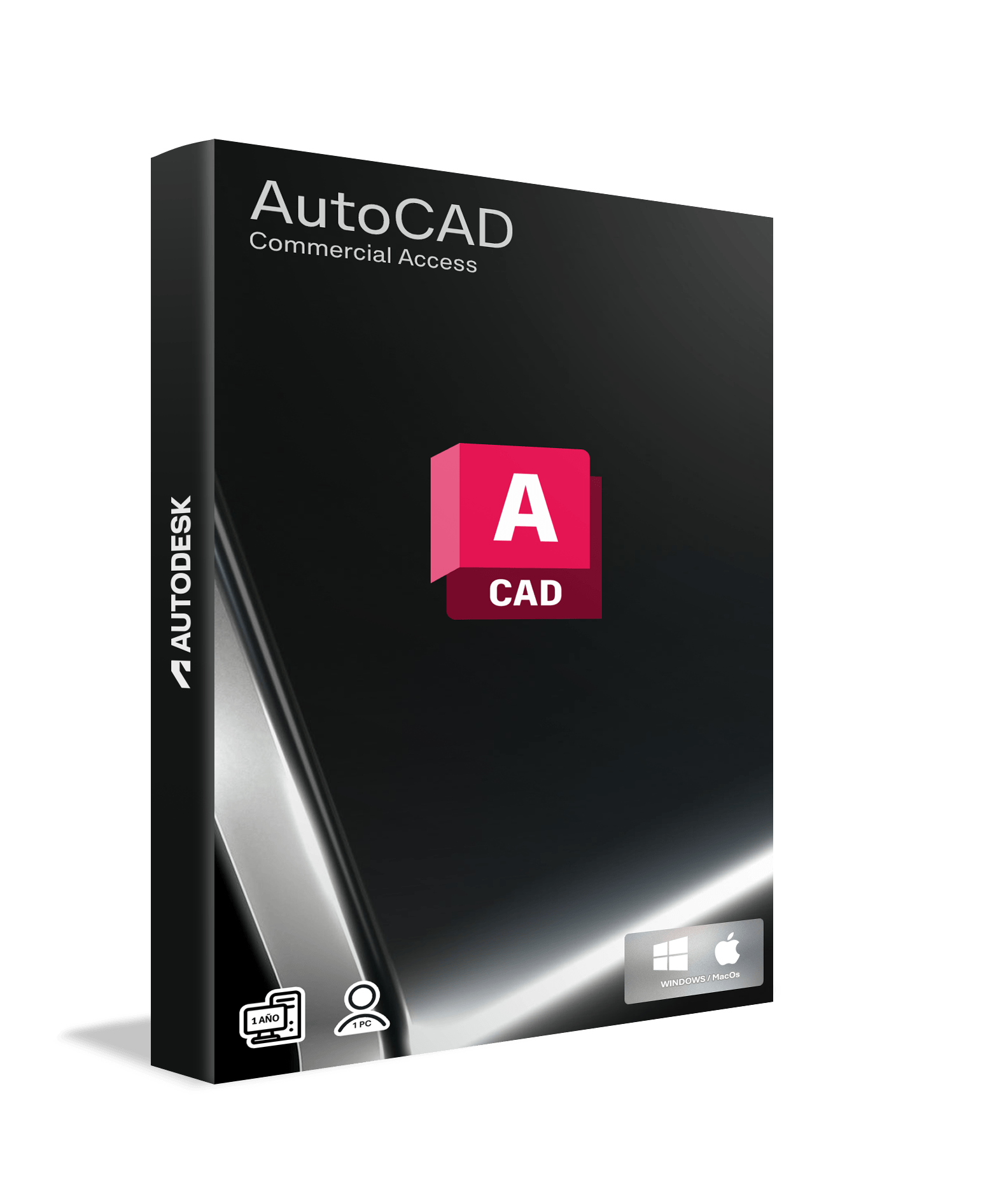 Autodesk Autocad Commercial para profesionales, 1 año, 1 usuario, licencia vinculada a correo
