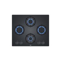 Encimera Rubí 60 cm 4 hornillas GLP/GN, vidrio templado, instalación dual