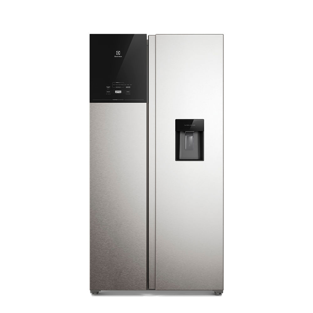 Imagen 1 del producto Refrigeradora Electrolux Frost Free Inverter 611L Efficient con AutoSense Side by Side Inox Look (ERS65F2P5BI)