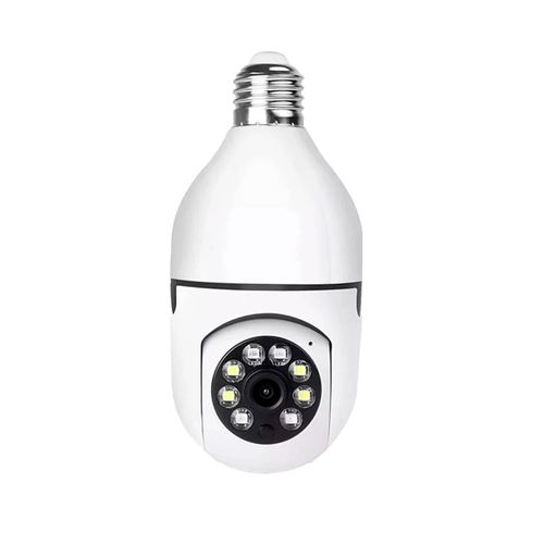 Cámara foco inteligente Wi-Fi 2MP con visión nocturna, enchufe E27, monitoreo remoto