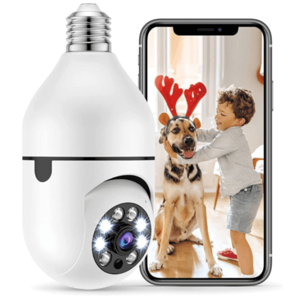 Imagen 2 del producto Cámara foco inteligente Wi-Fi 2MP con visión nocturna, enchufe E27, monitoreo remoto