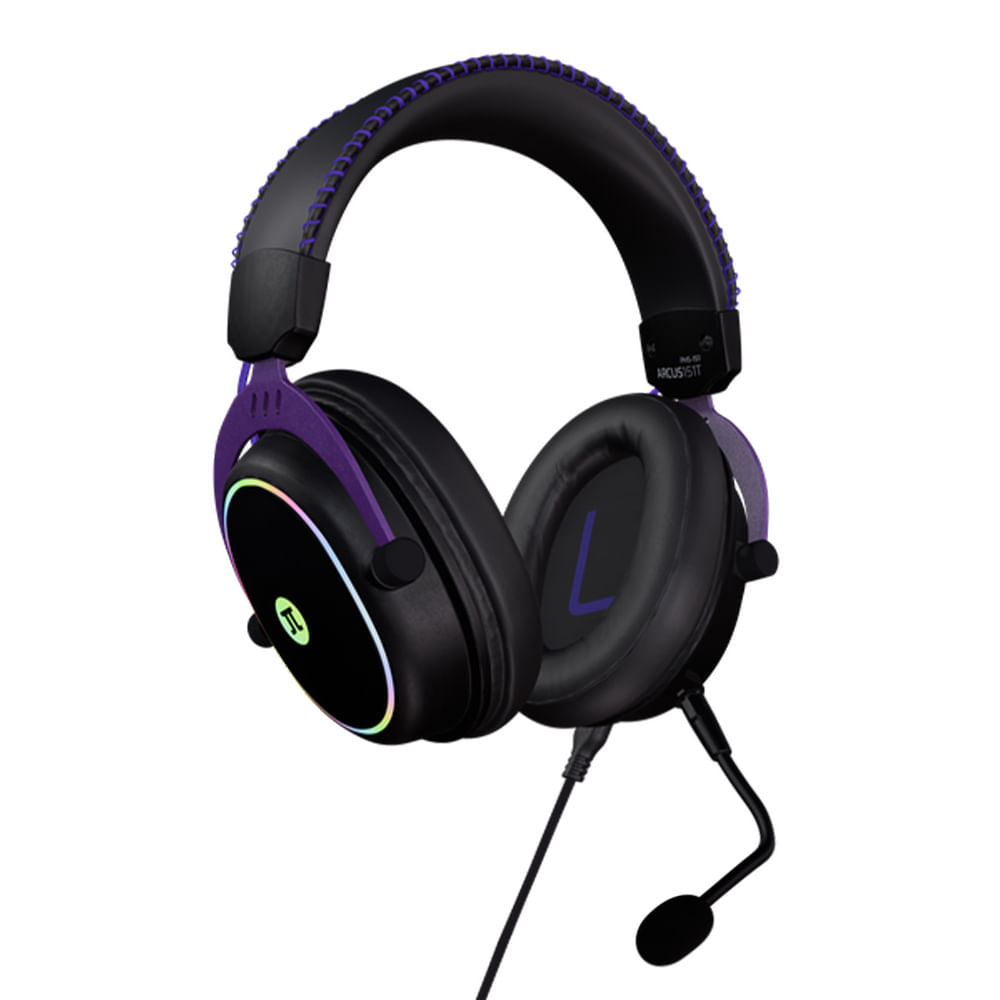 Audífono gamer Primus Arcus 151T alámbrico, USB tipo C, sonido envolvente virtual 7.1, 30mW, micrófono omnidireccional,  negro