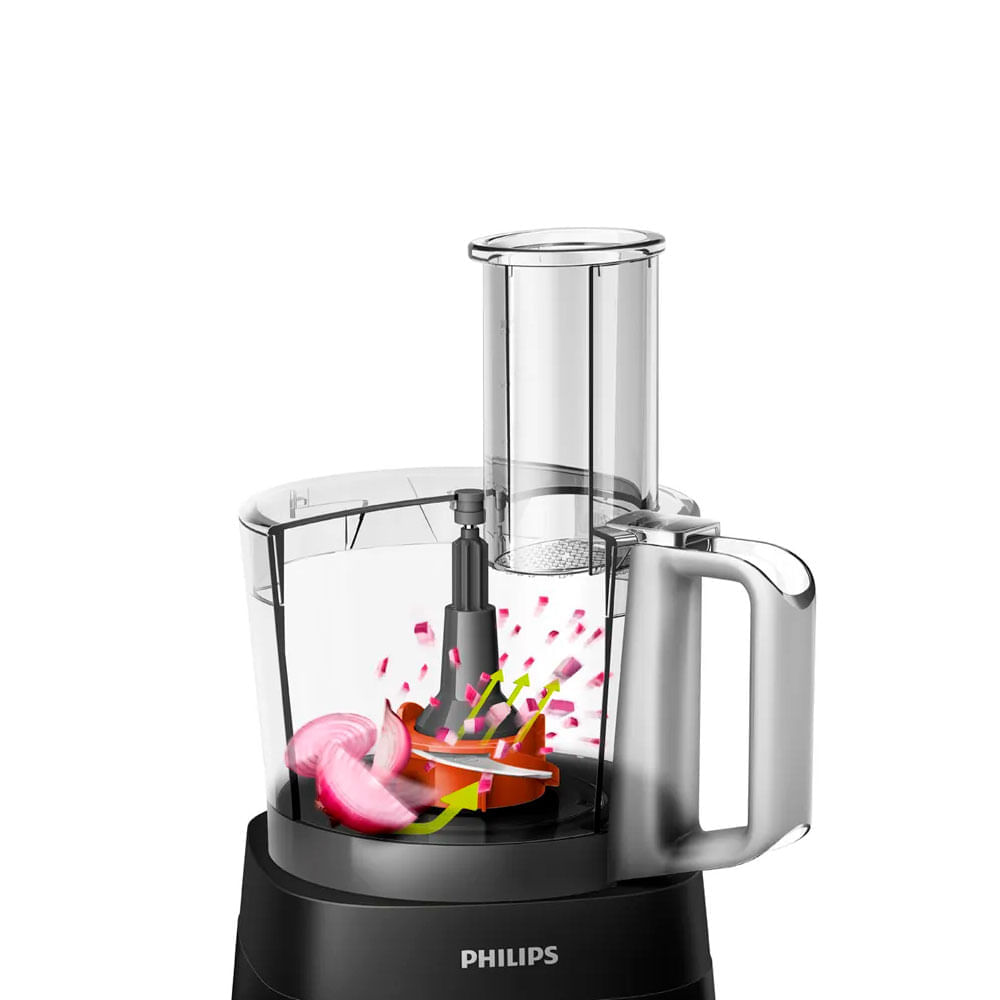 Imagen 2 del producto Procesador de alimentos Philips HR7301/90, 750W, 2 velocidades + pulsador, capacidad 1.5 litros
