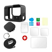 Combo: Funda de silicona y protector de pantalla vidrio templado para GoPro Hero 13, protección completa y ligera