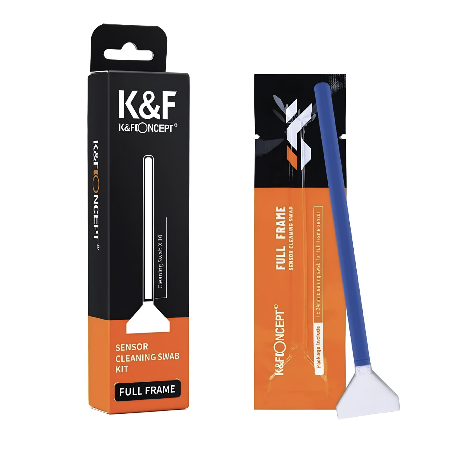 Hisopos de limpieza K&F Concept SKU.1697 para sensor full frame 24mm, pack de 10 unidades estériles de microfibra ultrasuave