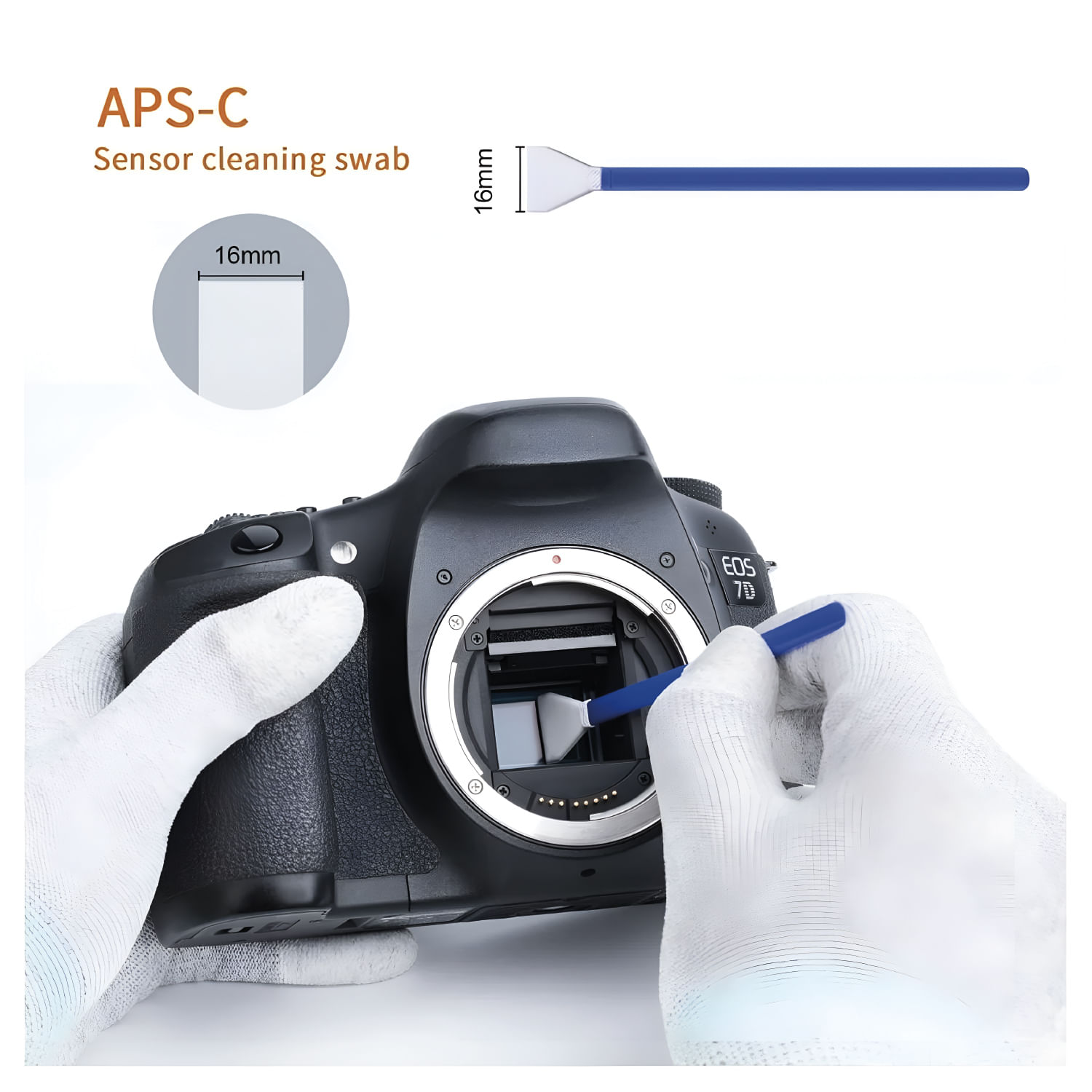 Imagen 2 del producto Hisopos de limpieza K&F Concept SKU.1697 para sensor APS-C 16mm, 10 unidades estériles de microfibra ultrasuave