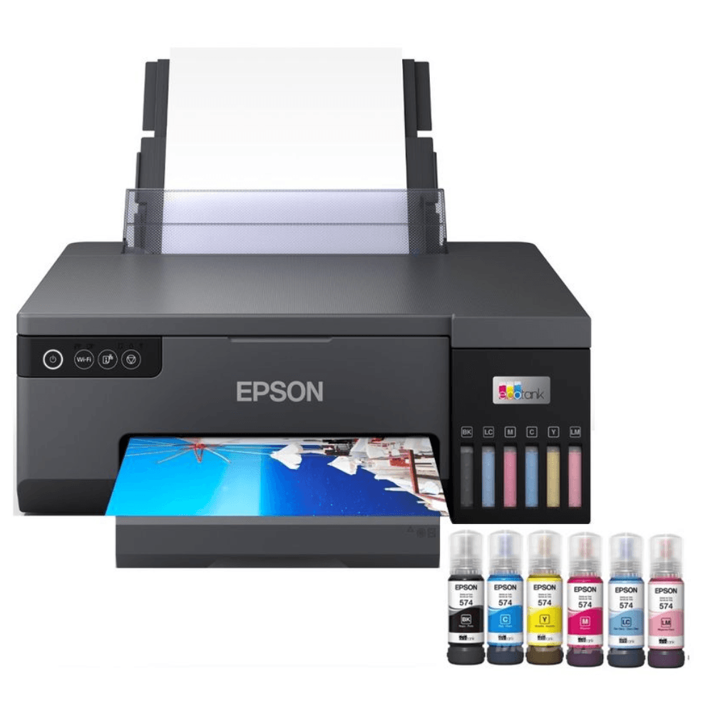 Impresora multifuncional Epson Ecotank L8050, inalámbrica, Wi-Fi USB, inyección, incluye tintas, negro