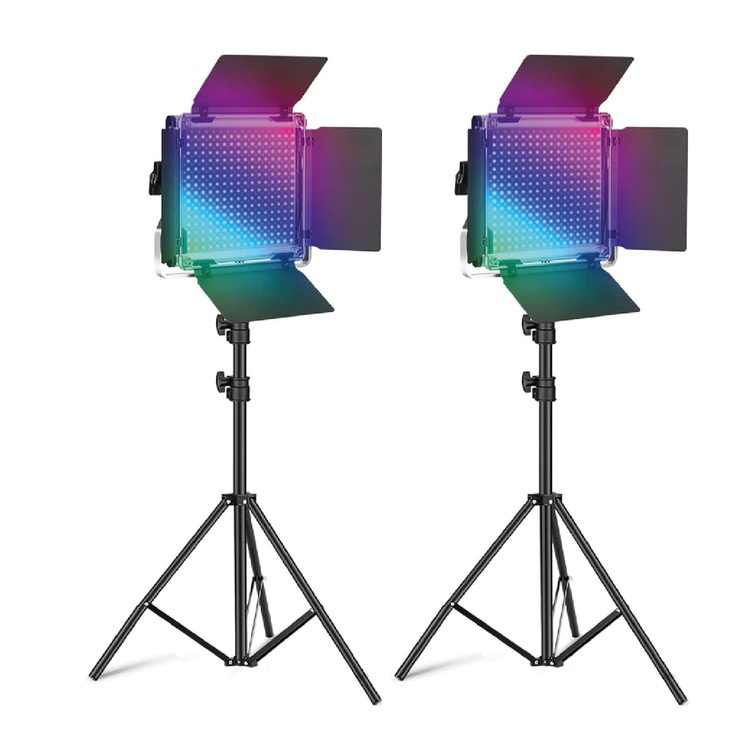 Imagen 2 del producto Combo: 2 luces de video Neewer LED RGB 660 PRO II 50W con control por app, aleación aluminio, negro