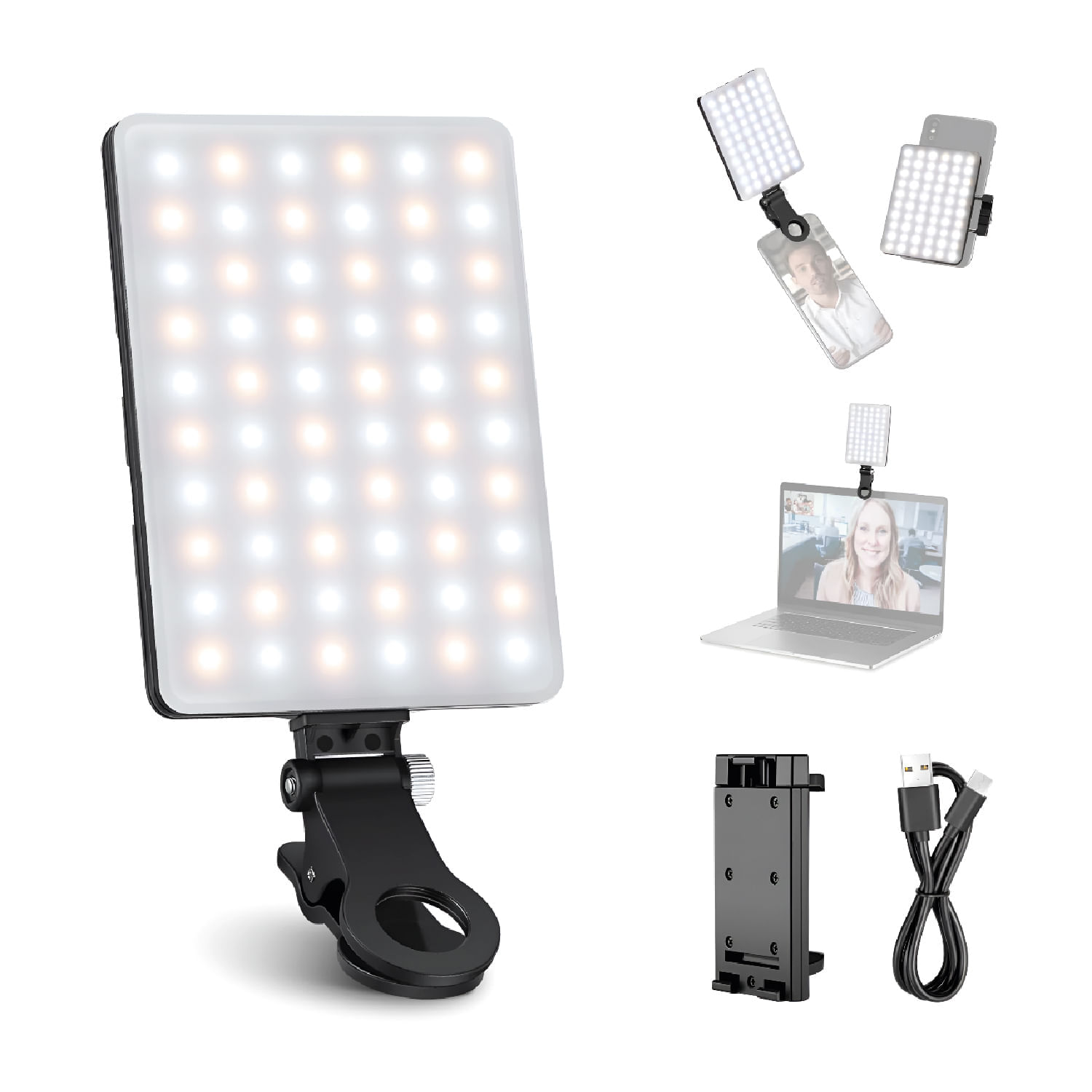 Imagen 2 del producto Luz LED Neewer BASICS NL-60AI con 60 LEDs, 3 tonos de color, batería recargable 2000mAh, negro