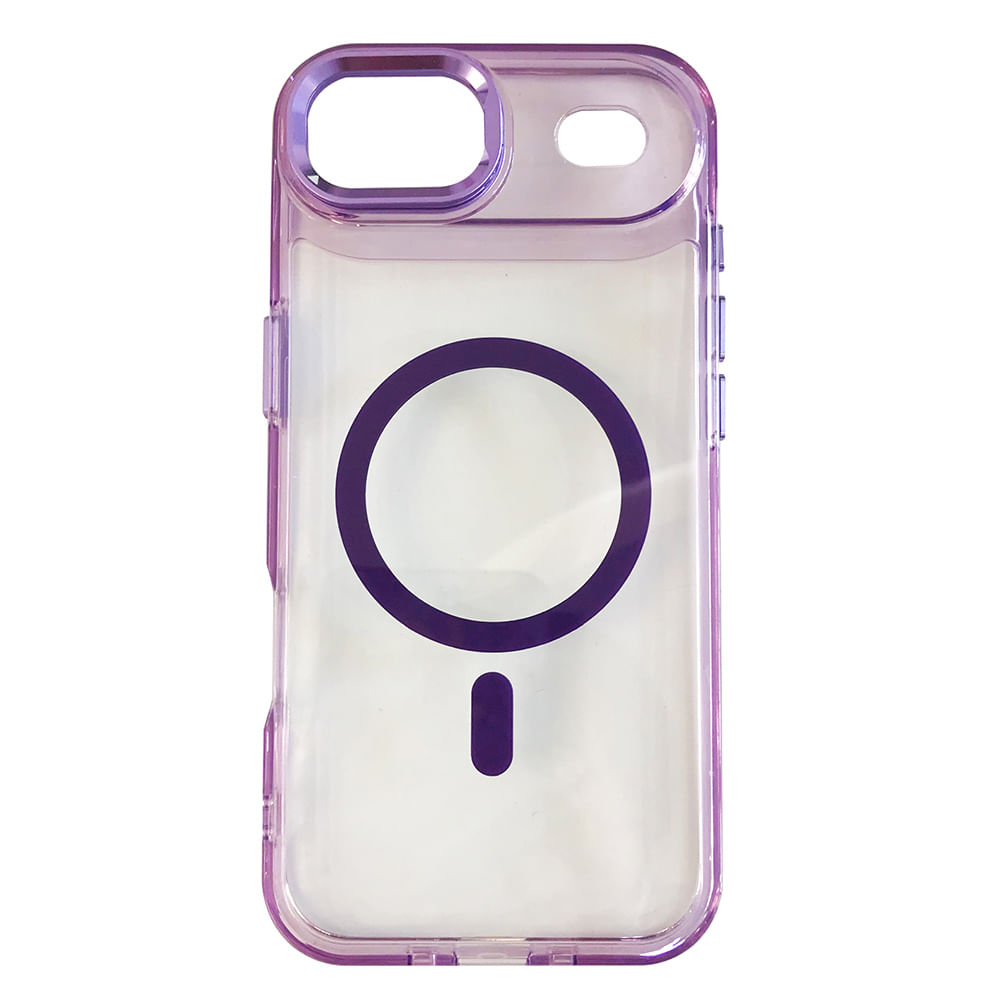 Case iBox para iPhone Air Metal Glow, con MagSafe para carga inalámbrica, soporte en cámara, morado