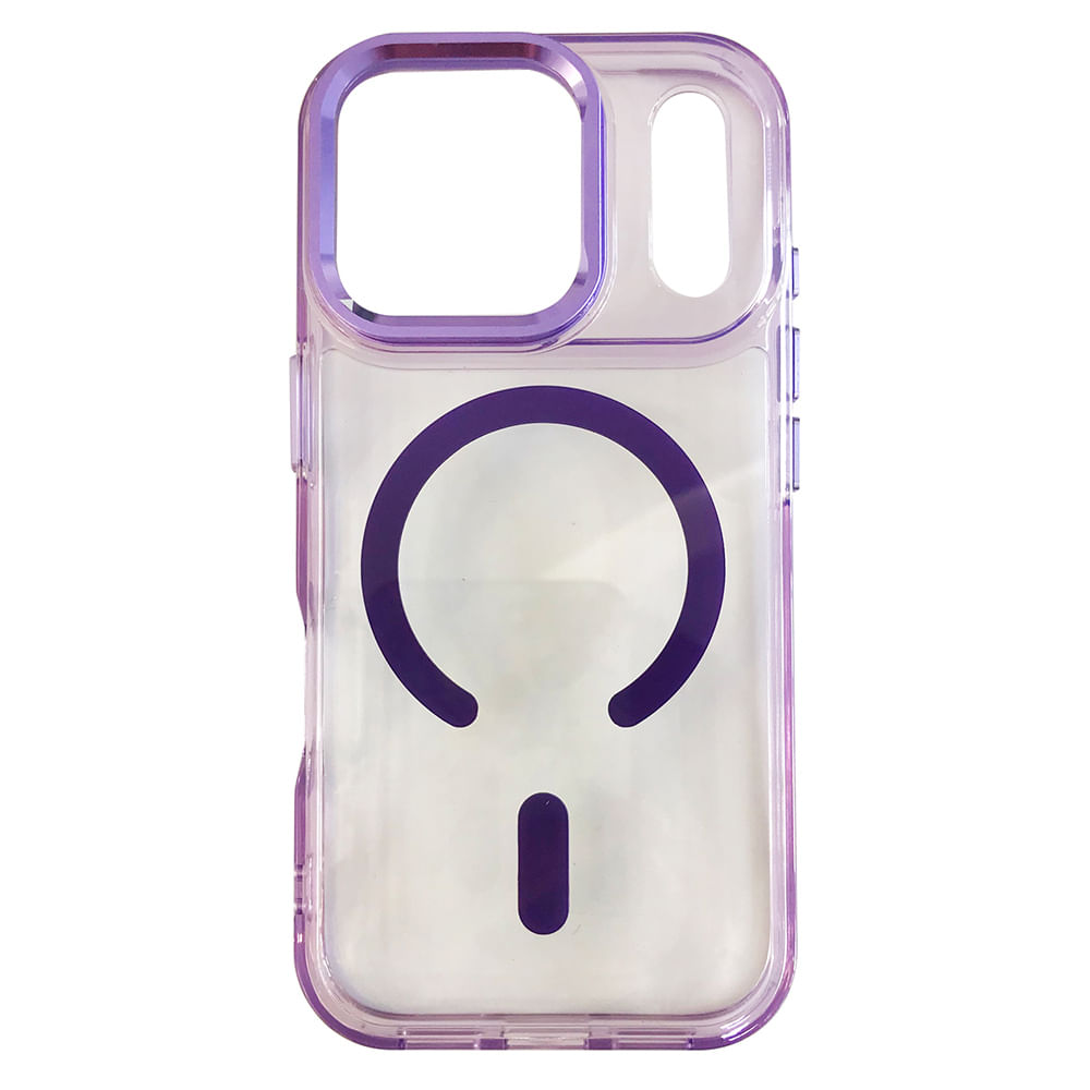 Case iBox para iPhone 17 Pro Metal Glow, con MagSafe para carga inalámbrica, soporte en cámara, morado