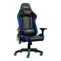 Silla Gamer Evox CT7014-RGB ergonómica, soporte lumbar, luces RGB y control remoto, negro