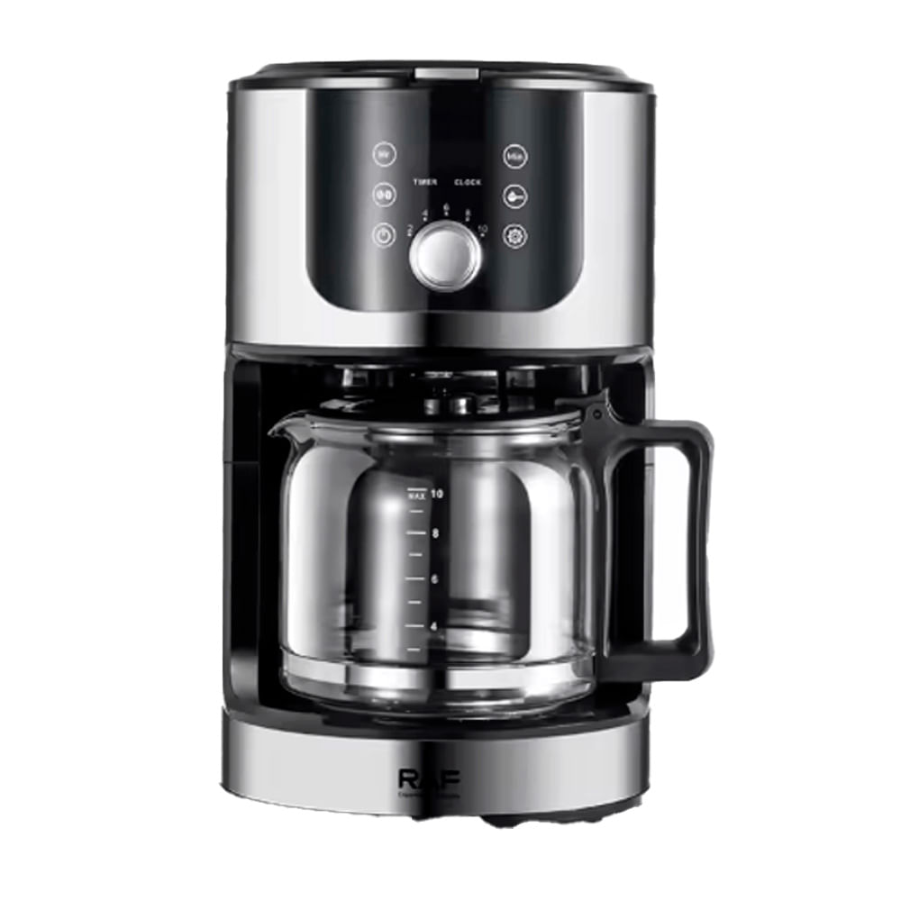 Cafetera 2 en 1 digital 1050W, 1.2 litros, indicador de agua, multifunción, plateado y negro