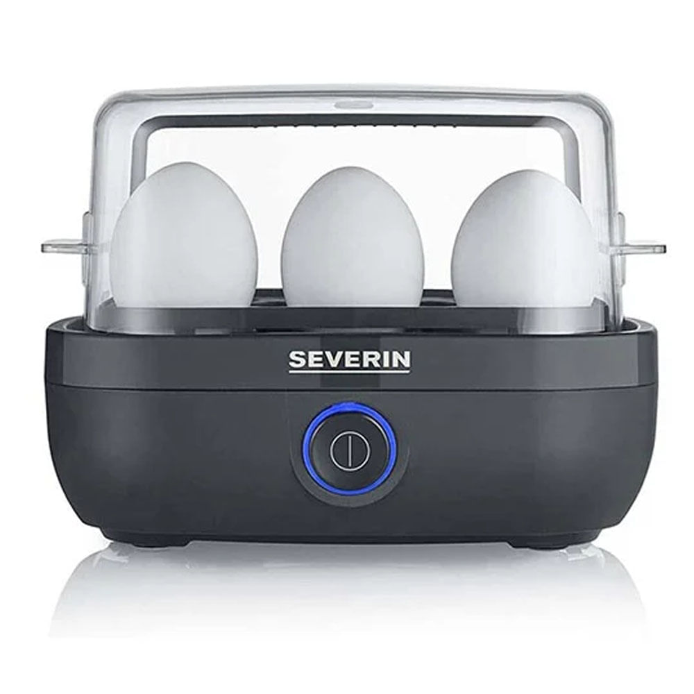 Hervidor de huevos, EK 3165, 6 unidades, tapa transparente, BPA Free, 420W, negro