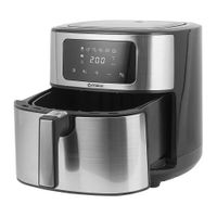 Freidora de aire digital 1500W, capacidad 6 litros, pantalla táctil con 6 menús, revestimiento de teflón, negro