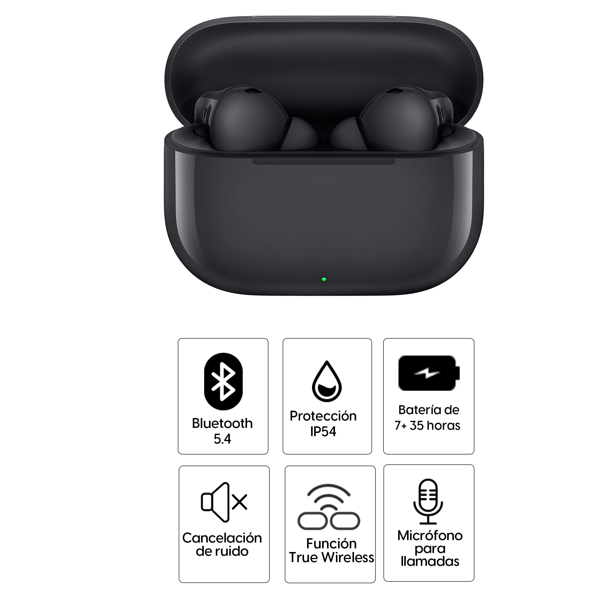 Imagen 2 del producto Audífonos bluetooth True Wireless Huawei FreeBuds SE4 resistente al agua IP54, duración máx. 50 horas con estuche, cancelación de ruido, negro