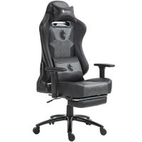 Silla Gamer Dreizt Heroes Series, premium, reclinable 180°, posabrazos 3D, posapiés, base aluminio resistente, pistón clase 4, negro